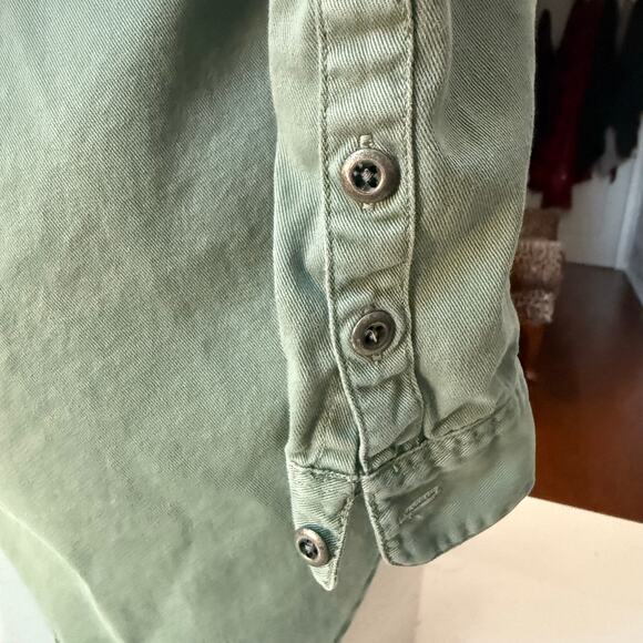 Madewell Tencel Utility Button-Down Shirt Seafoam Green Size Medium - Picture 7 of 8